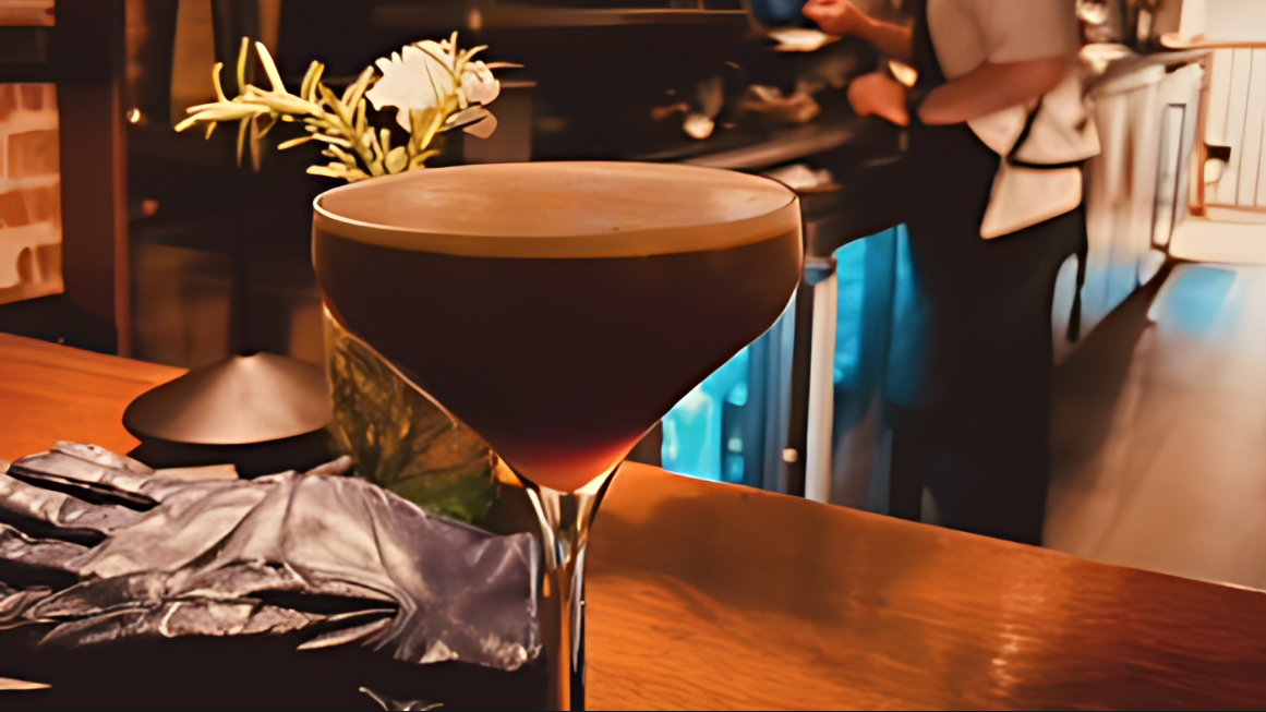 Drink on a bar counter